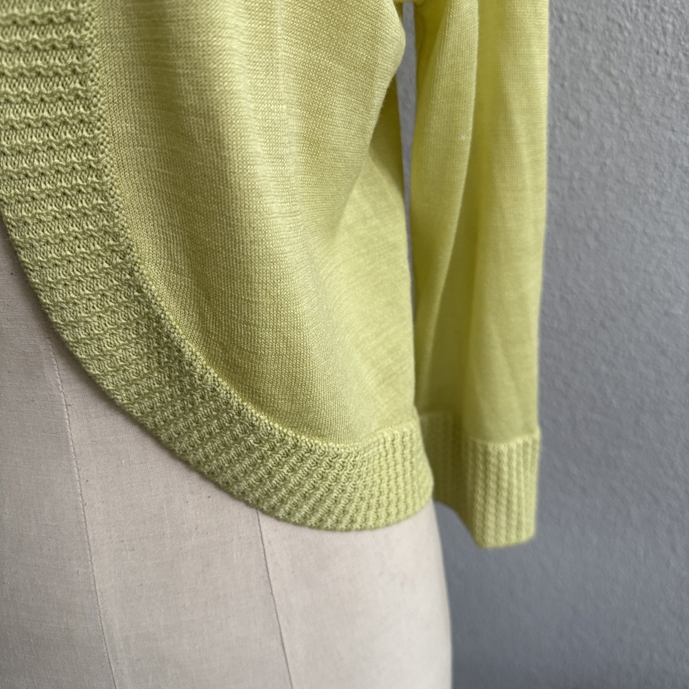 NEW Chico's Silk Lime Cardigan Shrug Open Front Trisha Bolero Medium Size 1 NWT - Picture 3 of 8